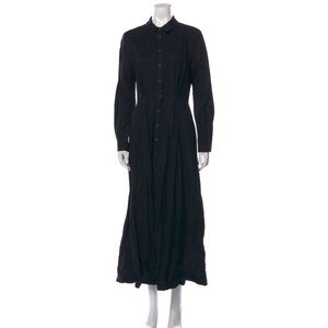 Black Mara Hoffman linen tencel dress button down 6